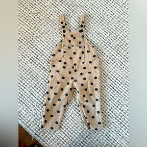 Zara Corduroy Polka Dot Overalls